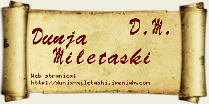 Dunja Miletaški vizit kartica